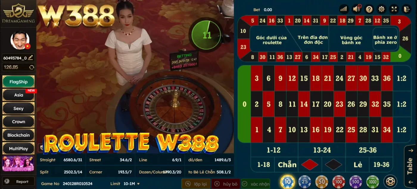 chơi Roulette trên nhà cái W388